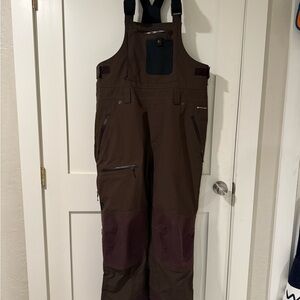 Flylow Baker Bib Chocolate Brown Men's Size XL (non insulated)
